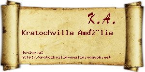 Kratochvilla Amália névjegykártya
